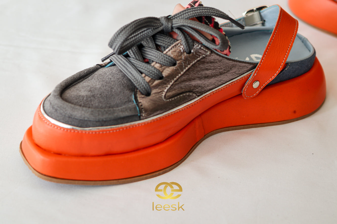 The Aurora Lift – Ember & Chrome sneaker (Cynthia Orange)
