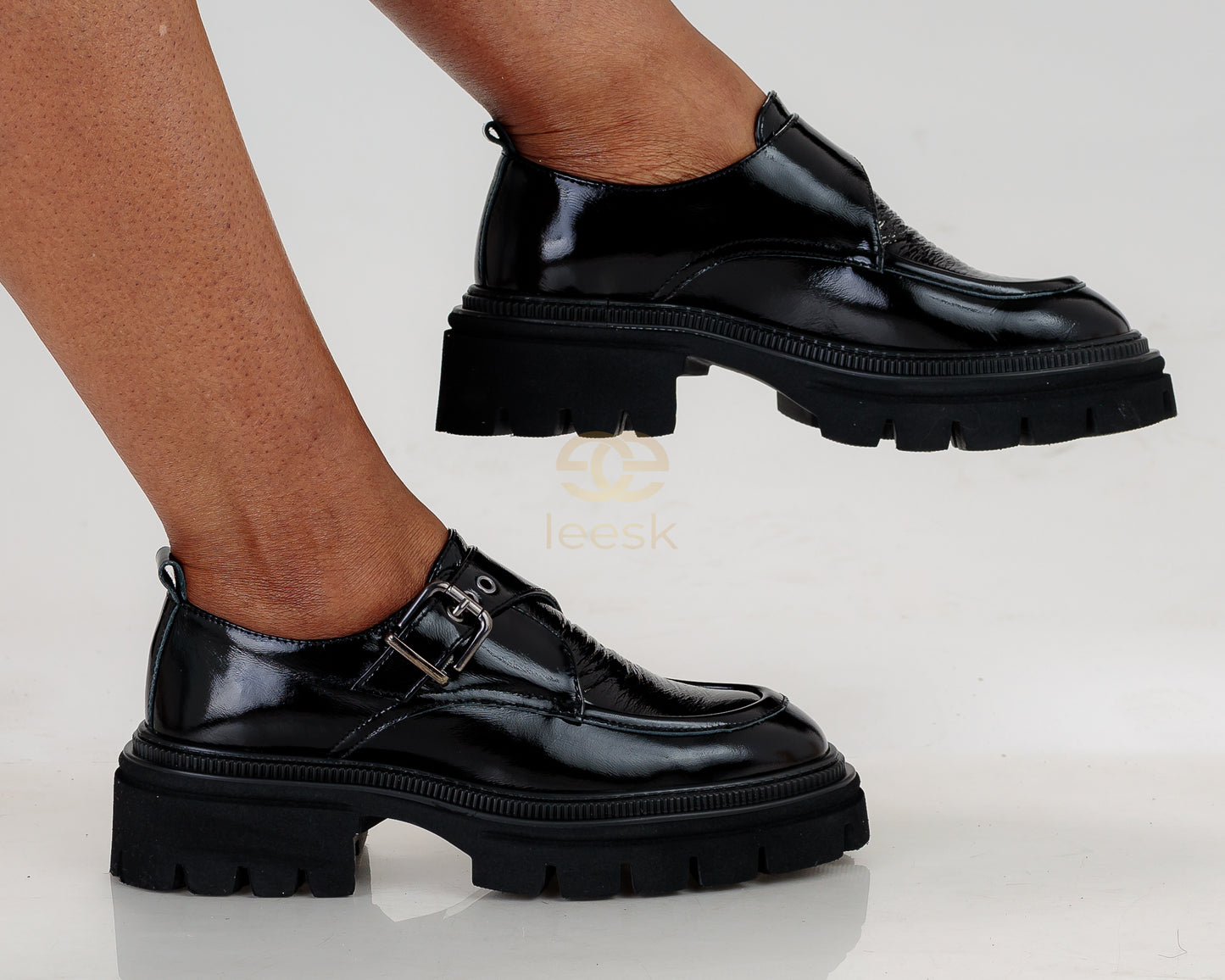 LEESK Black Patent Chunky Loafer (Lulama)