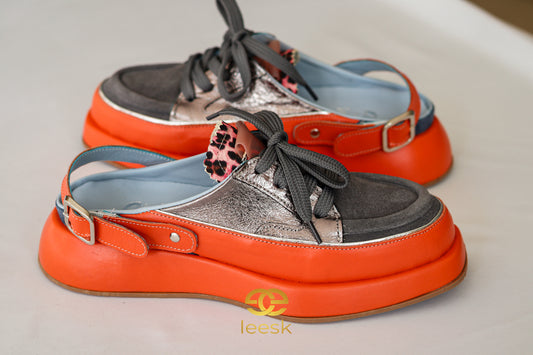 The Aurora Lift – Ember & Chrome sneaker (Cynthia Orange)