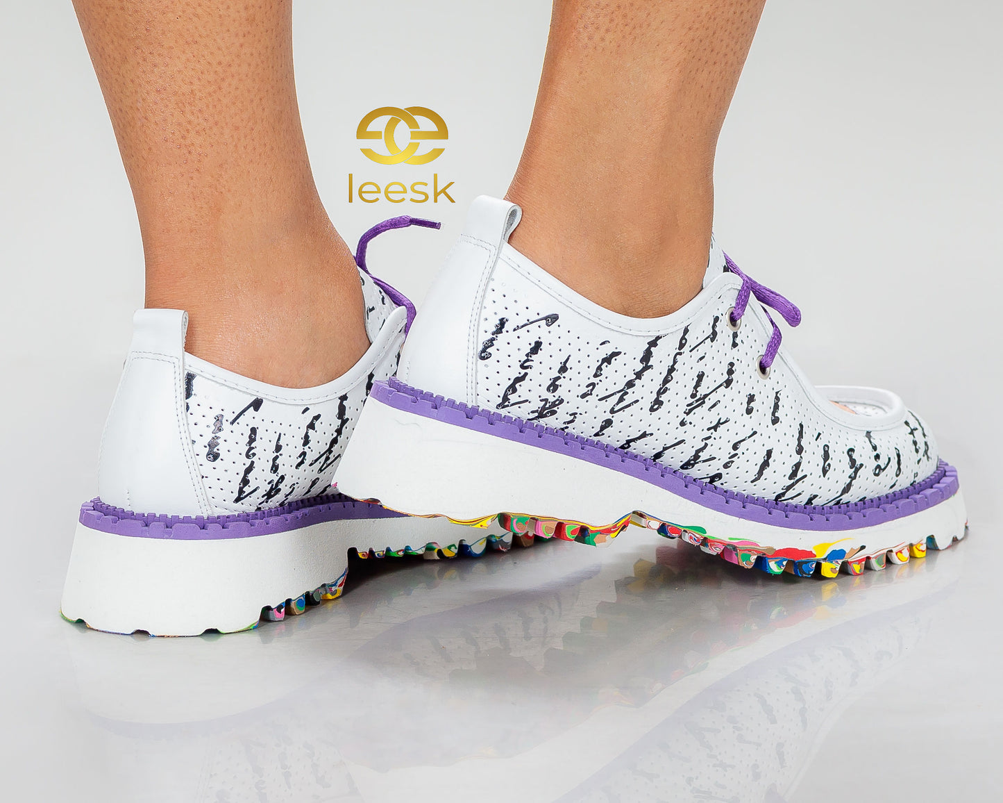 LEESK Handcrafted multicolour Sole Shoes(Lucia)