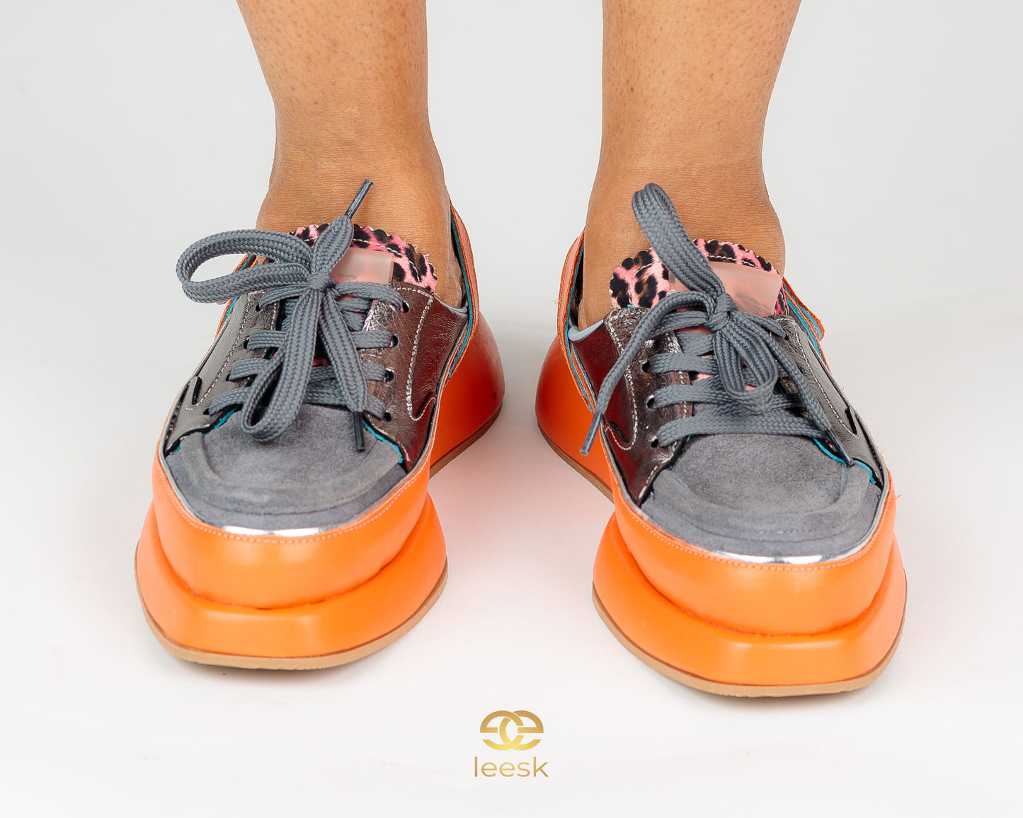 The Aurora Lift – Ember & Chrome sneaker (Cynthia Orange)