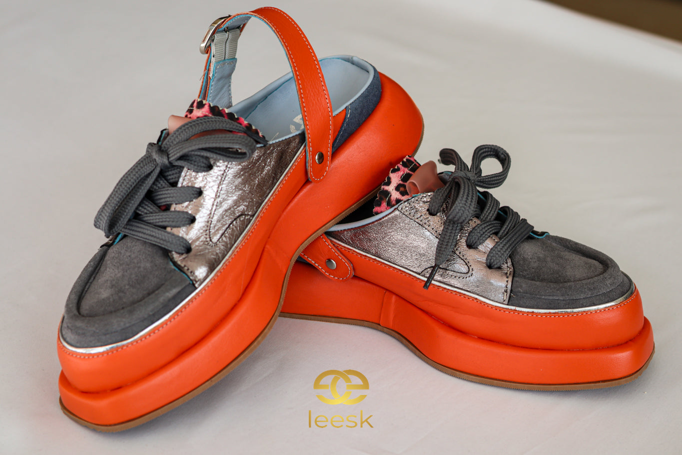 The Aurora Lift – Ember & Chrome sneaker (Cynthia Orange)