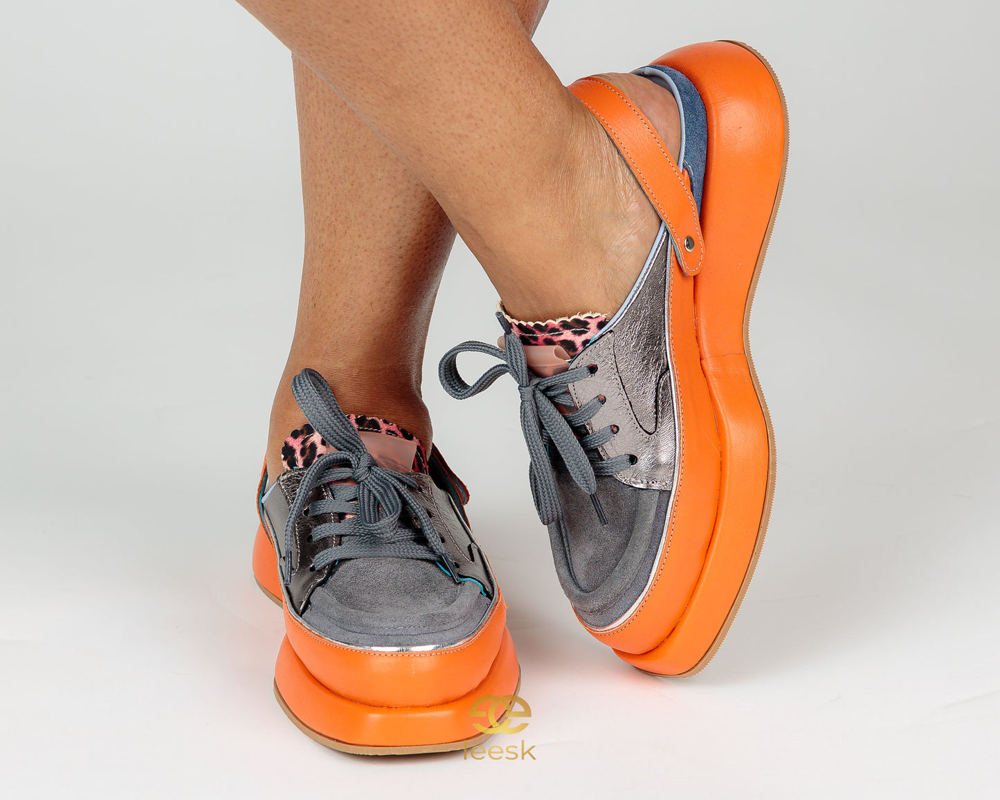 The Aurora Lift – Ember & Chrome sneaker (Cynthia Orange)