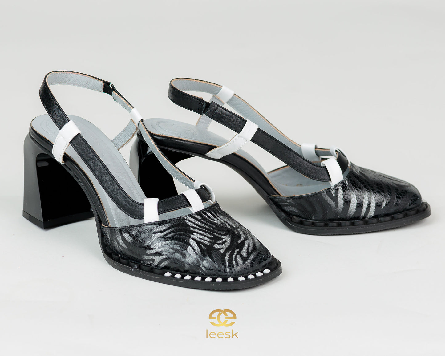 LEESK “Midnight Muse” Heel (Mmamiki Black & Ivory)
