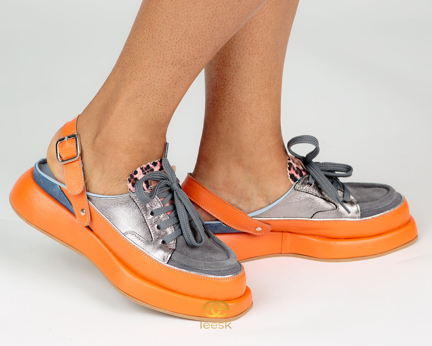 The Aurora Lift – Ember & Chrome sneaker (Cynthia Orange)