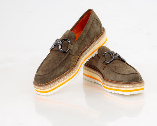 Thami Olive Green Loafers