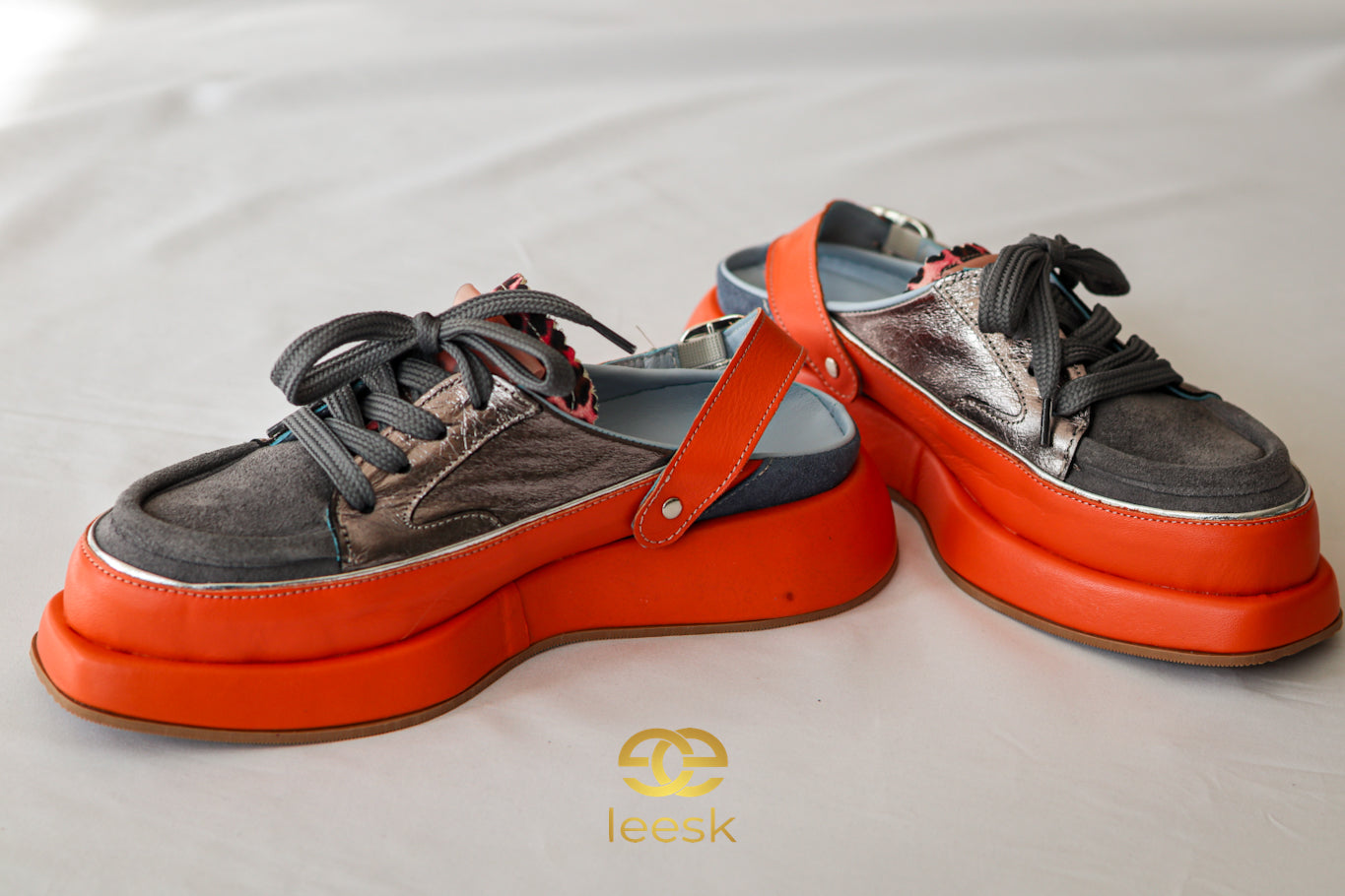 The Aurora Lift – Ember & Chrome sneaker (Cynthia Orange)