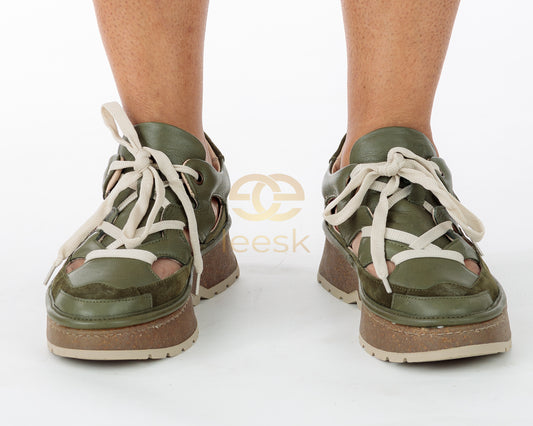 LEESK “Sky Mist” Sandal – (Dineo Olive Green)