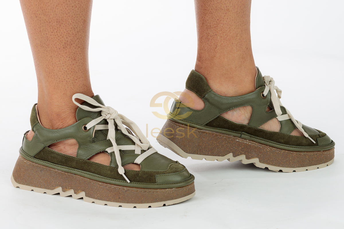 LEESK “Sky Mist” Sandal – (Dineo Olive Green)