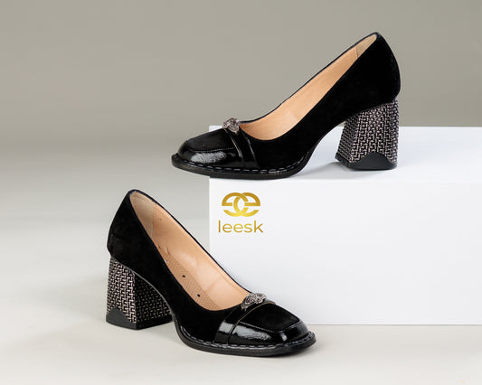 LEESK Noir Monarch Heel (Jane heel)