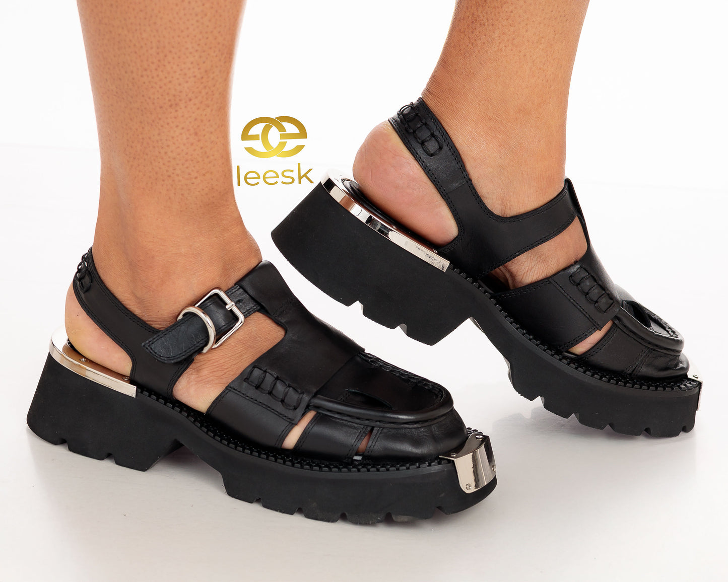 LEESK Noir Forte Sandals (Nancy)