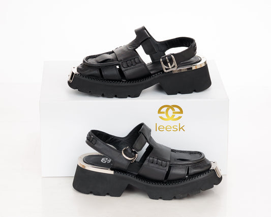LEESK Noir Forte Sandals (Nancy)