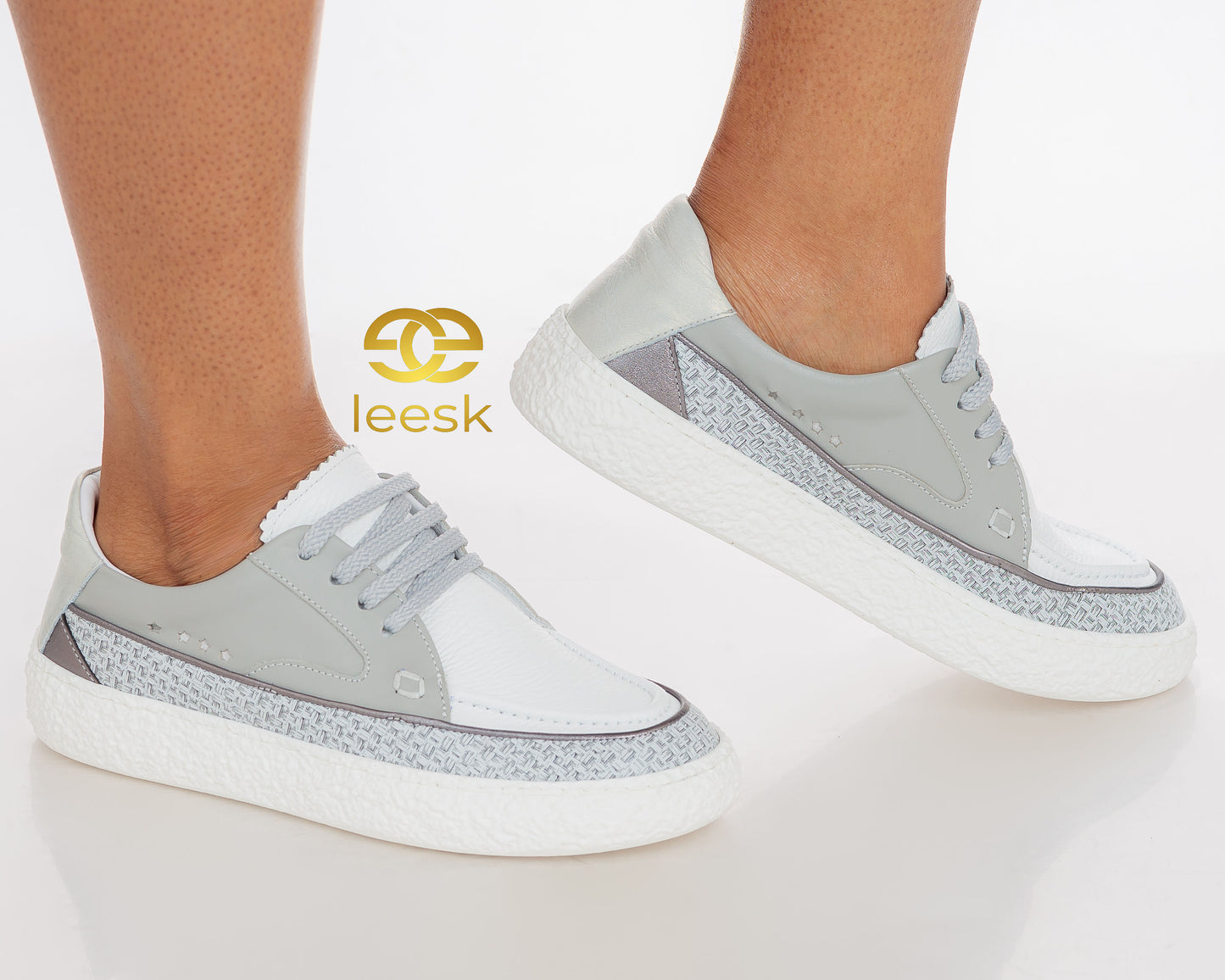 LEESK ÉLAN – Leather Sneaker. (Jane white)