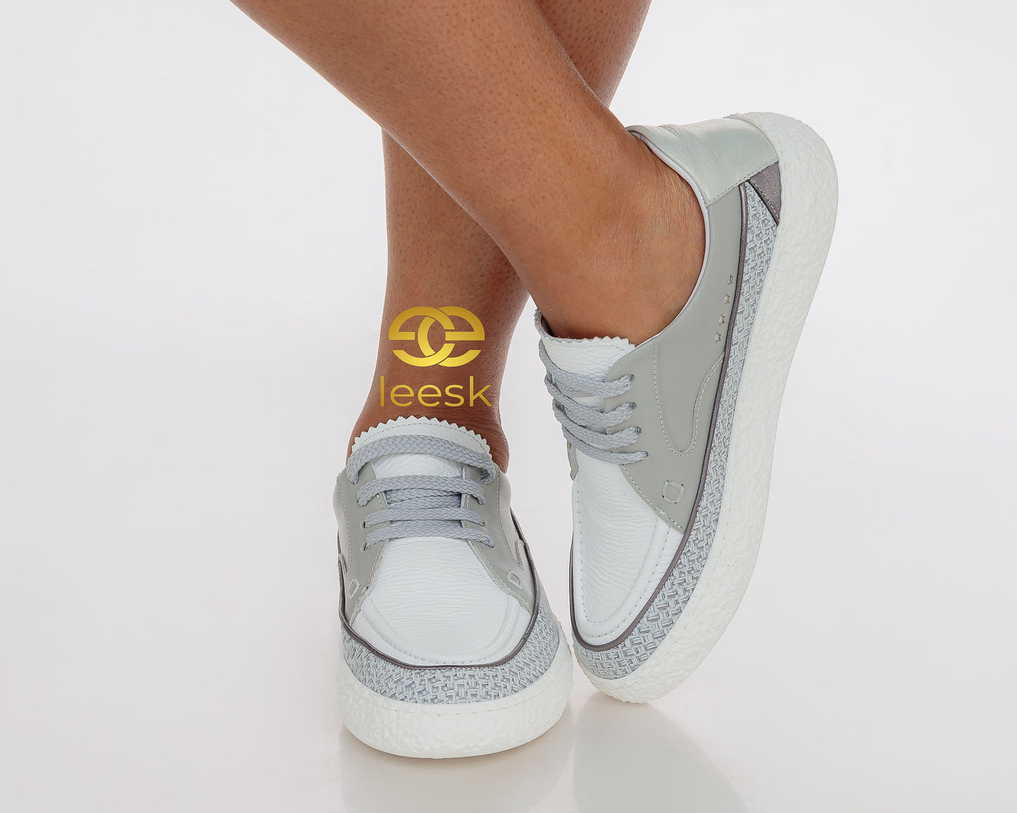 LEESK ÉLAN – Leather Sneaker. (Jane white)