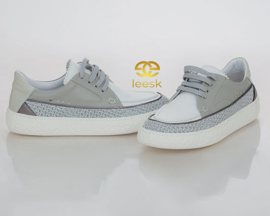 LEESK ÉLAN – Leather Sneaker. (Jane white)