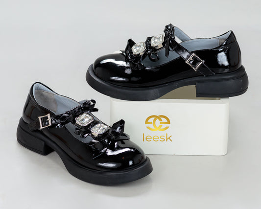 The Maison Bow Loafer, Black Patent Crystal Edition(Dapheney)