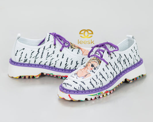 LEESK Handcrafted multicolour Sole Shoes(Lucia)