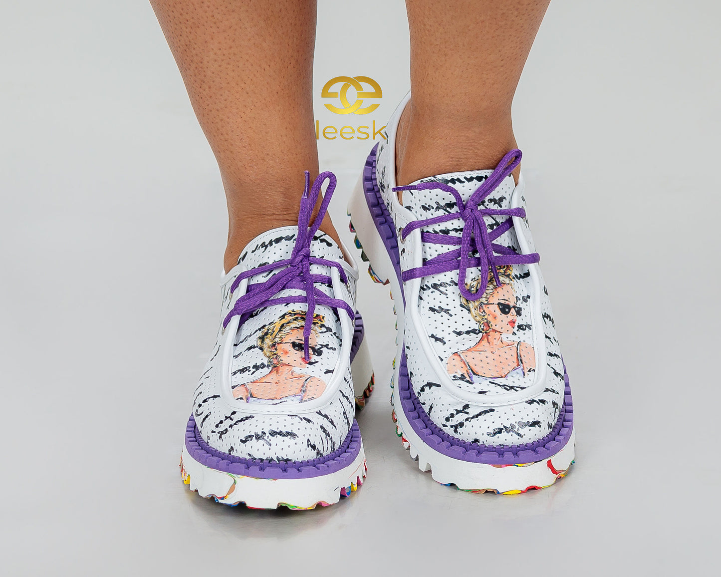 LEESK Handcrafted multicolour Sole Shoes(Lucia)