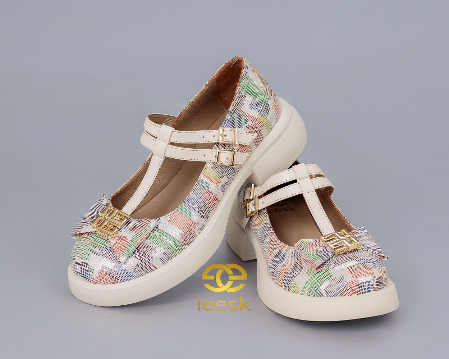 LEESK Signature Mary Jane Leather Flats (Otty)